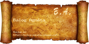Balog Agnéta névjegykártya