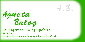 agneta balog business card